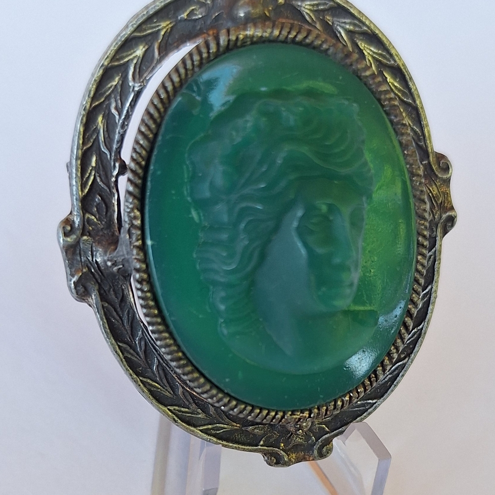 & Other Stories Green and Silver Brooch